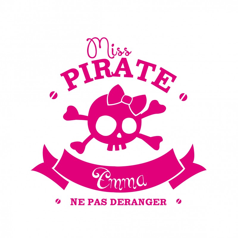 Stickers porte chambre Pirate personnalisé