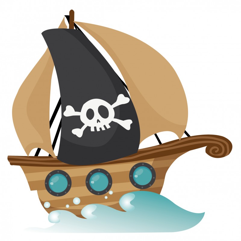 Sticker bateau pirate